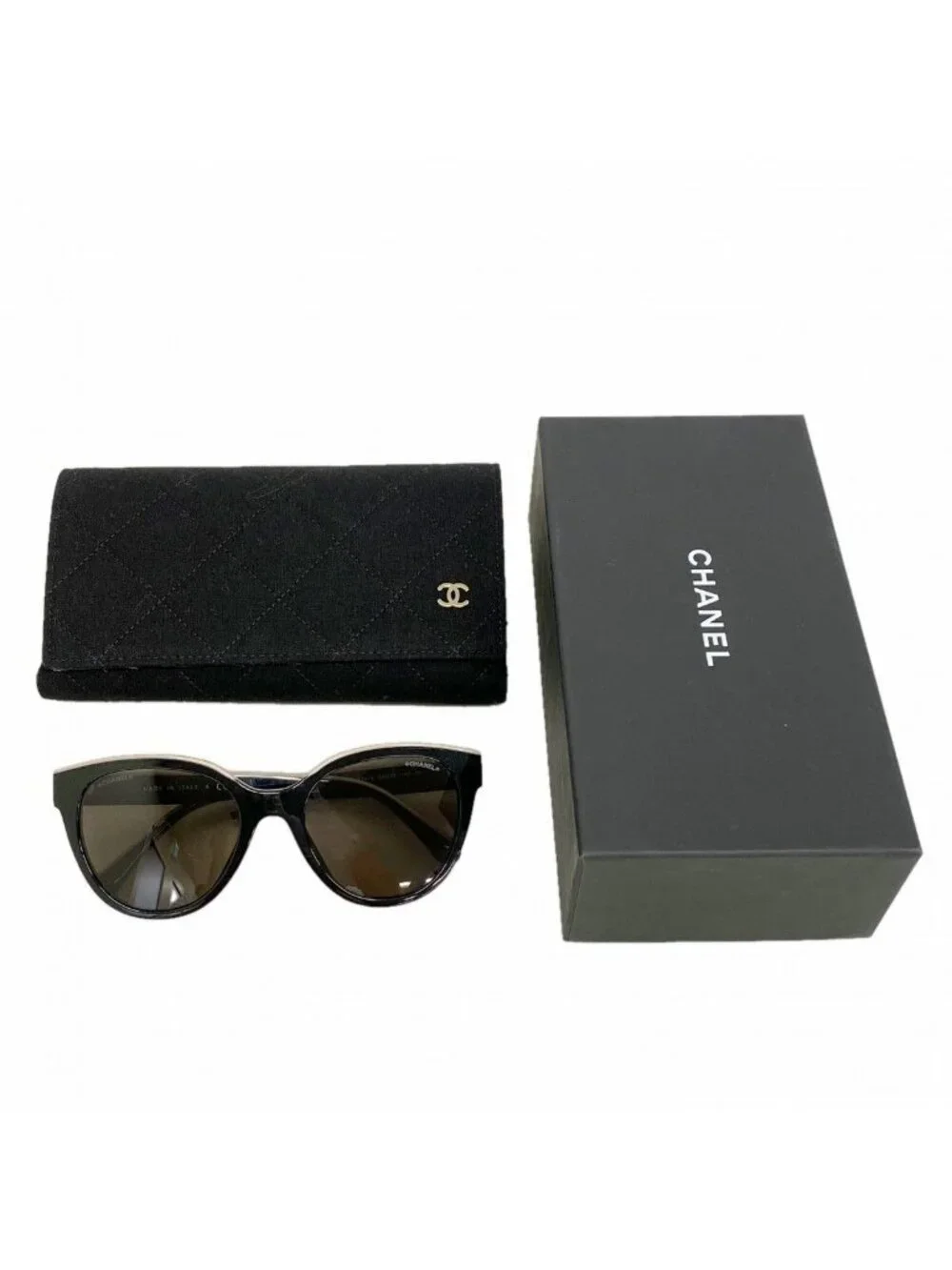 Chanel Sunglasses Acetate Black Silver Eyewear